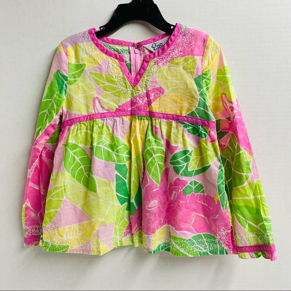 Lilly Pulitzer long sleeve top/pullover w/ zipper white & black tag size 6 READ